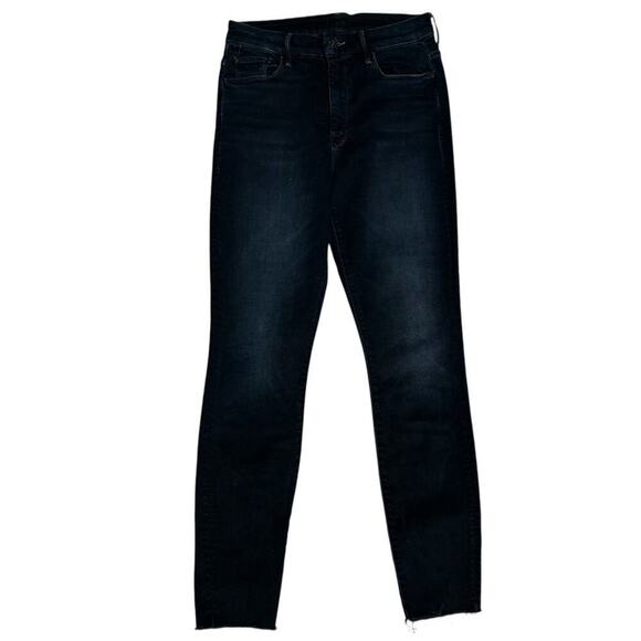 MOTHER Denim High Waisted Looker Ankle Fray Size 27 Wash: Last Call Black - Picture 2 of 11